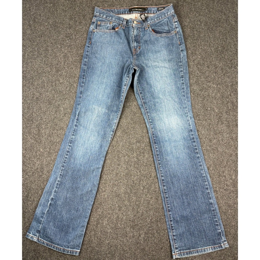 Vintage Y2K Calvin Klein Jeans Womens 8 Bootcut Sandblast Blue Denim Stretch L32